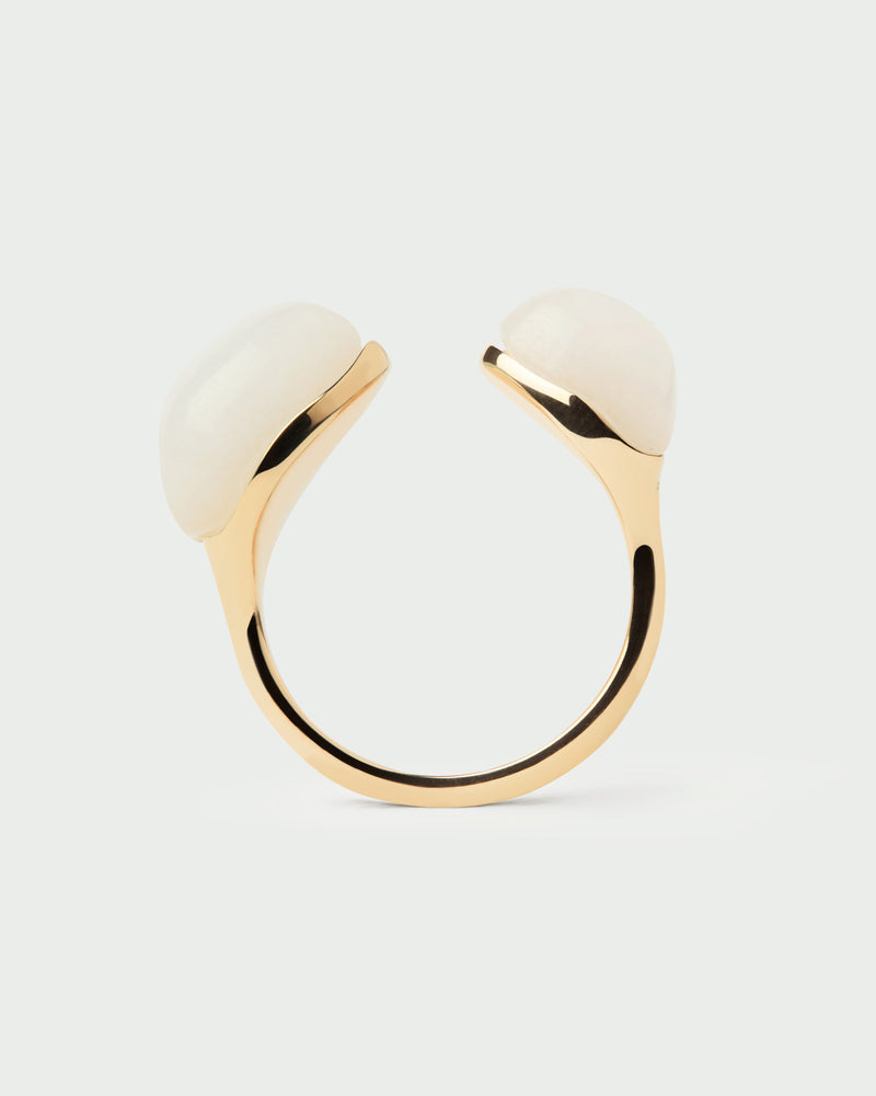 Quartz Gravity ring - 
  
    Sterling Silver / 18K Gold plating
  

