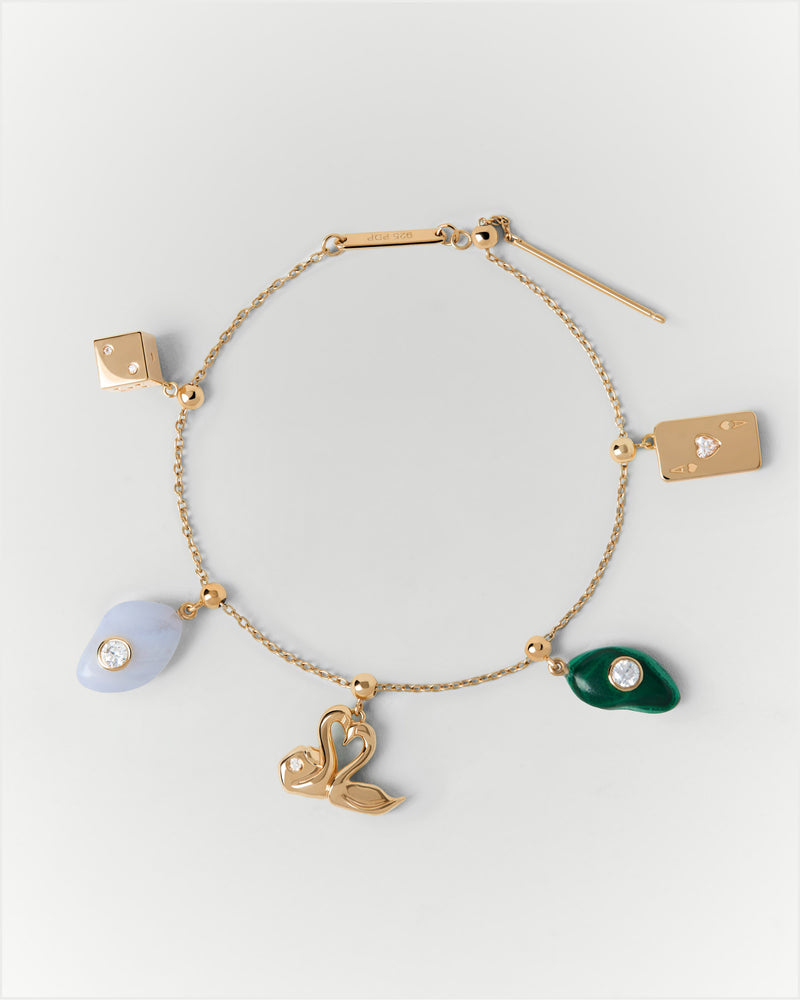 Transformation Malachite charm - 
  
    Sterling Silver / 18K Gold plating
  
