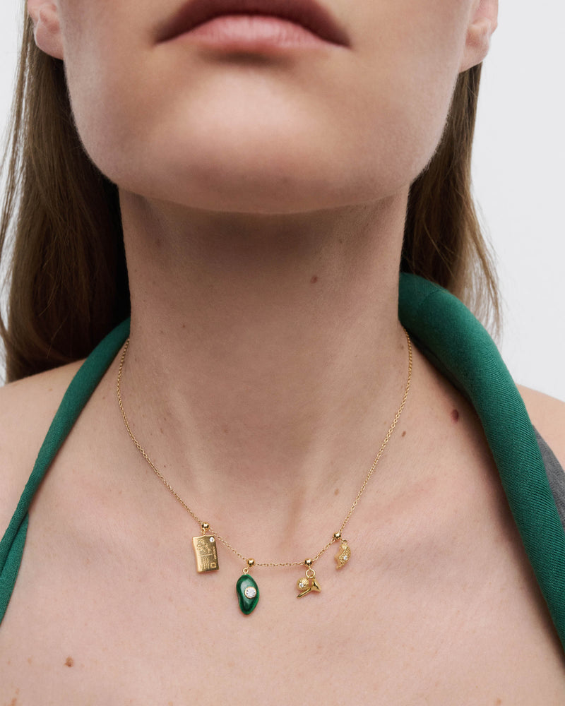 Transformation Malachite charm - 
  
    Sterling Silver / 18K Gold plating
  
