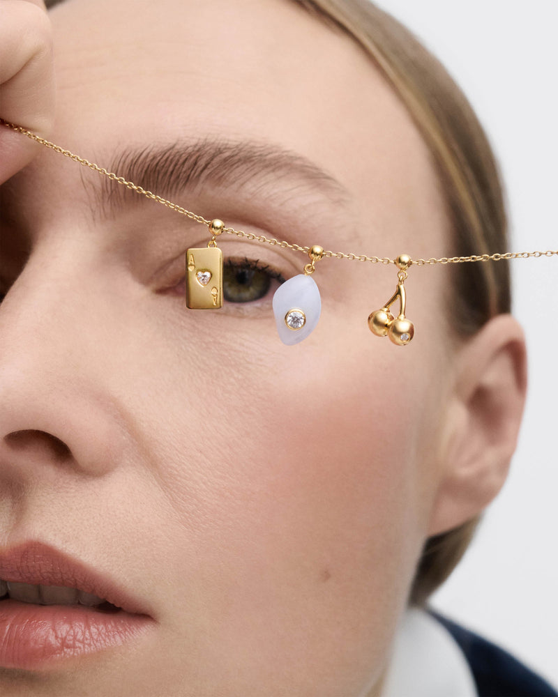 Ace of hearts charm - 
  
    Sterling Silver / 18K Gold plating
  
