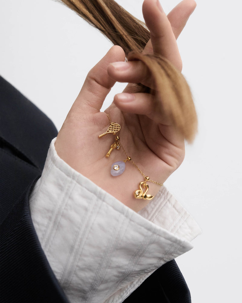 Love swans charm - 
  
    Sterling Silver / 18K Gold plating
  
