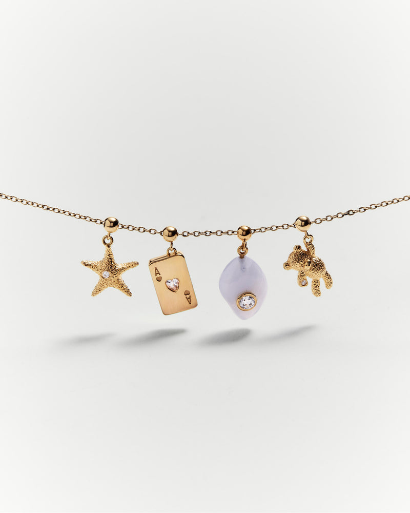 Serenity Blue agate charm - 
  
    Sterling Silver / 18K Gold plating
  
