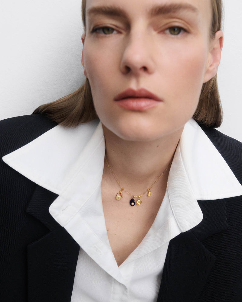 Intuition Sodalite charm - 
  
    Sterling Silver / 18K Gold plating
  
