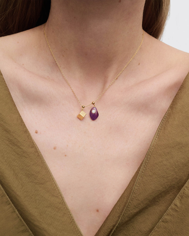 Balance Amethyst charm - 
  
    Sterling Silver / 18K Gold plating
  
