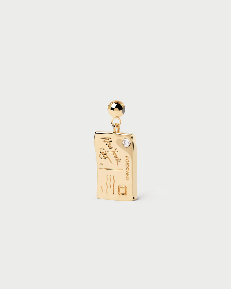 NY Postcard charm - 
  
    Sterling Silver / 18K Gold plating
  

