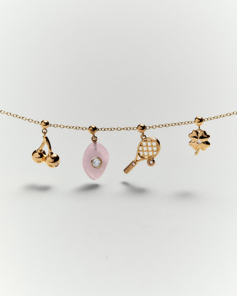 Tennis charm - 
  
    Sterling Silver / 18K Gold plating
  
