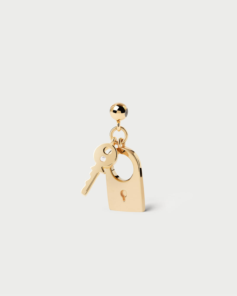 Padlock and key charm - 
  
    Sterling Silver / 18K Gold plating
  
