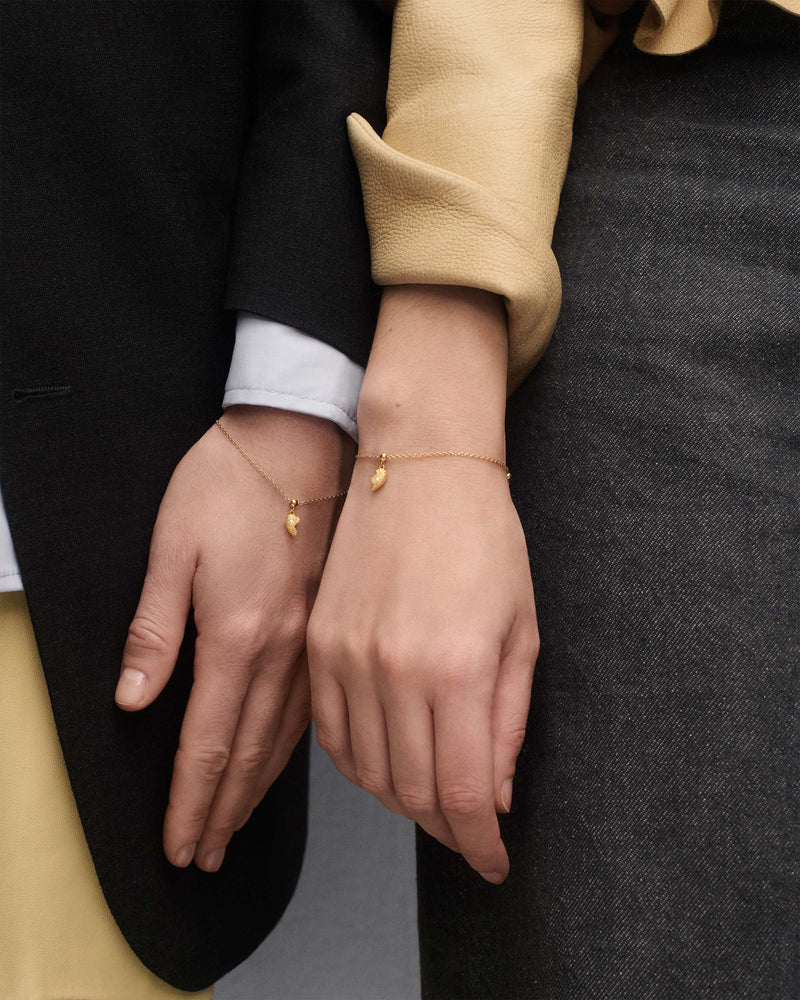 Split heart charm - 
  
    Sterling Silver / 18K Gold plating
  
