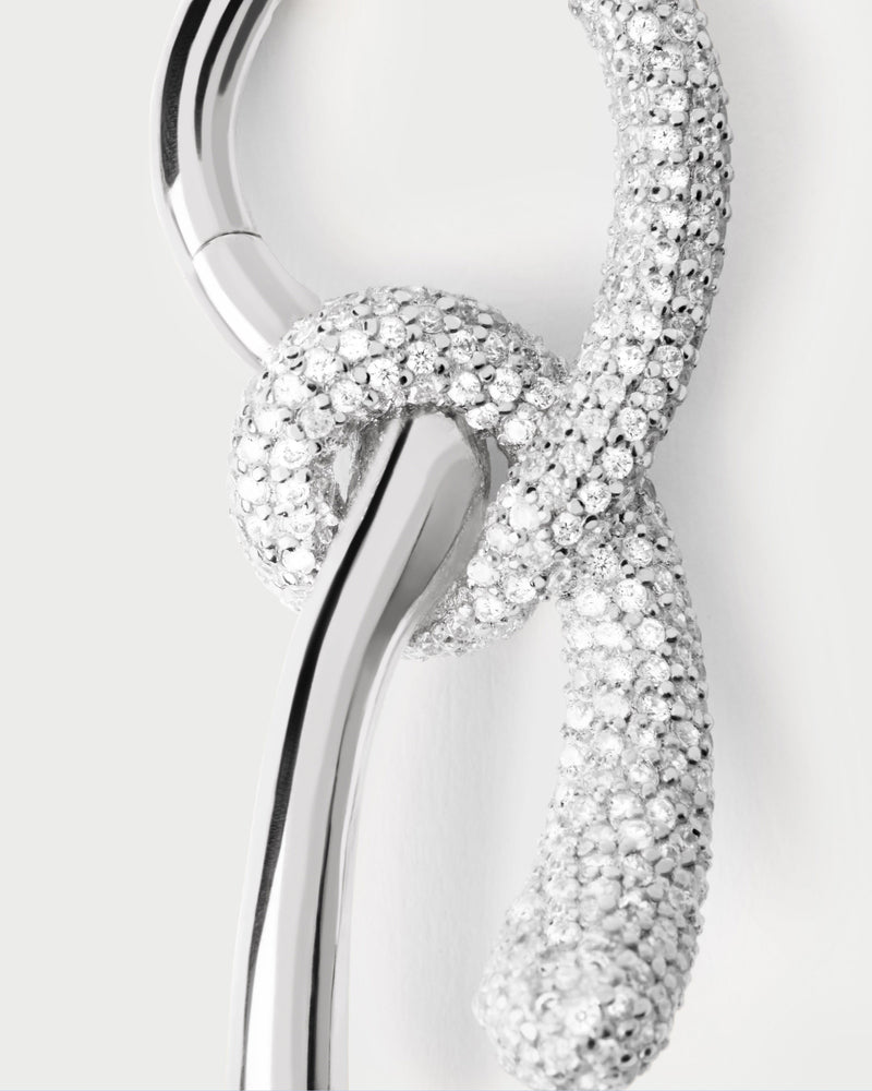 Pave Twist silver hoops - 
  
    Sterling Silver
  
