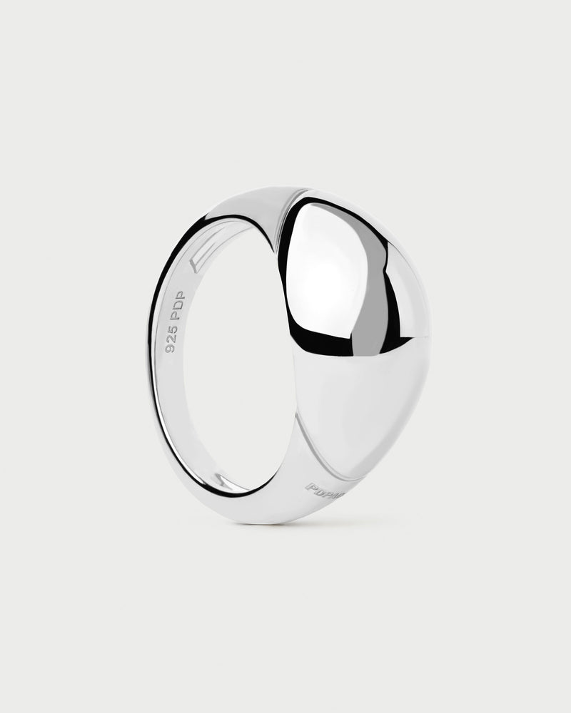 Sterling silver statement dome ring with a chunky band