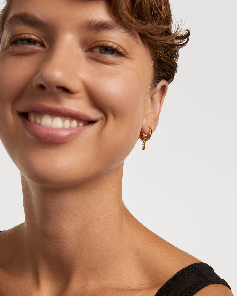 Green Lily hoops - 
  
    Sterling Silver / 18K Gold plating
  
