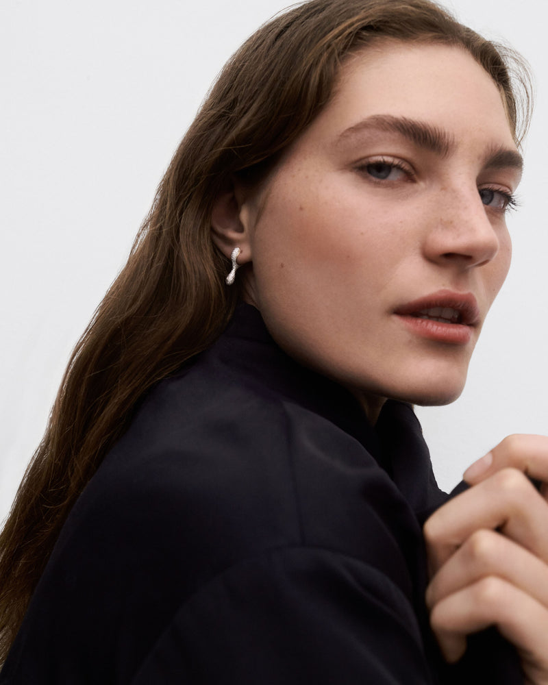 Pavé Ray hoops - 
  
    Sterling Silver / 18K Gold plating
  
