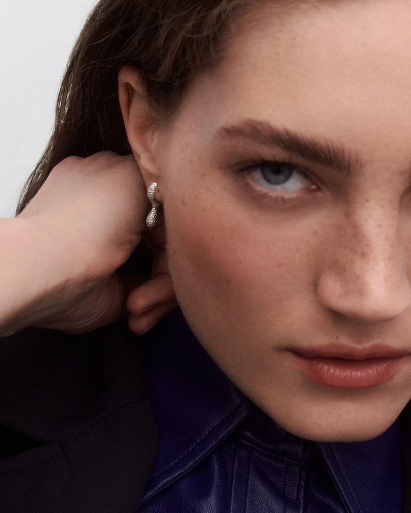 Pavé Ray hoops - 
  
    Sterling Silver / 18K Gold plating
  
