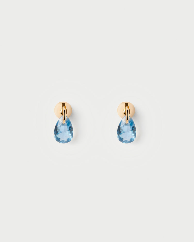 Blue Lily single earring - 
  
    Sterling Silver / 18K Gold plating
  
