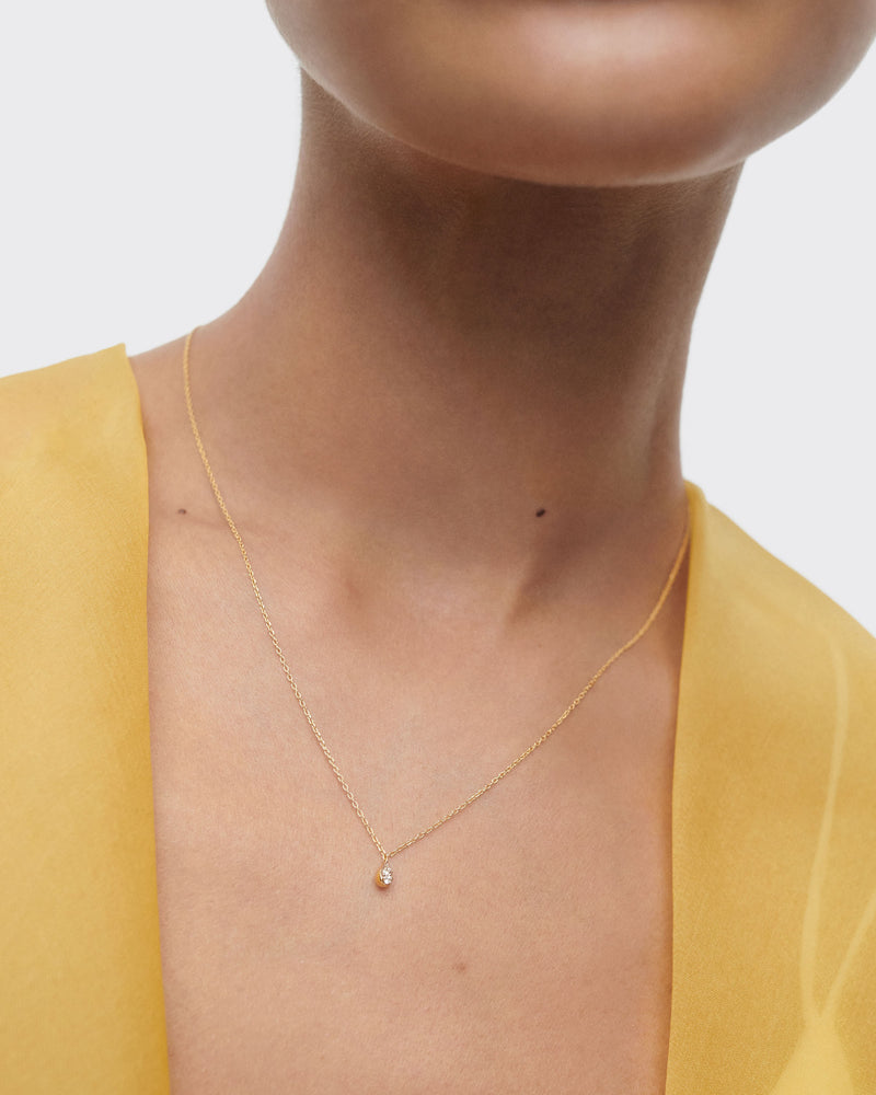 Diamonds and gold Rio solitary necklace - 
  
    18K Gold
  
