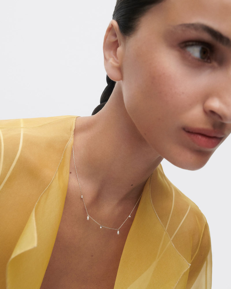 Diamonds and white gold Sandy necklace - 
  
    18K White gold / Rhodium silver plating
  
