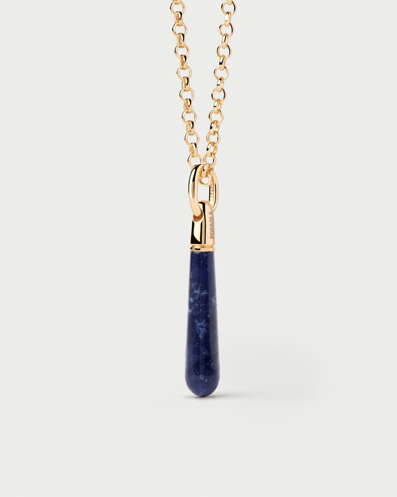 Sodalite large Drop pendant - 
  
    Sterling Silver / 18K Gold plating
  
