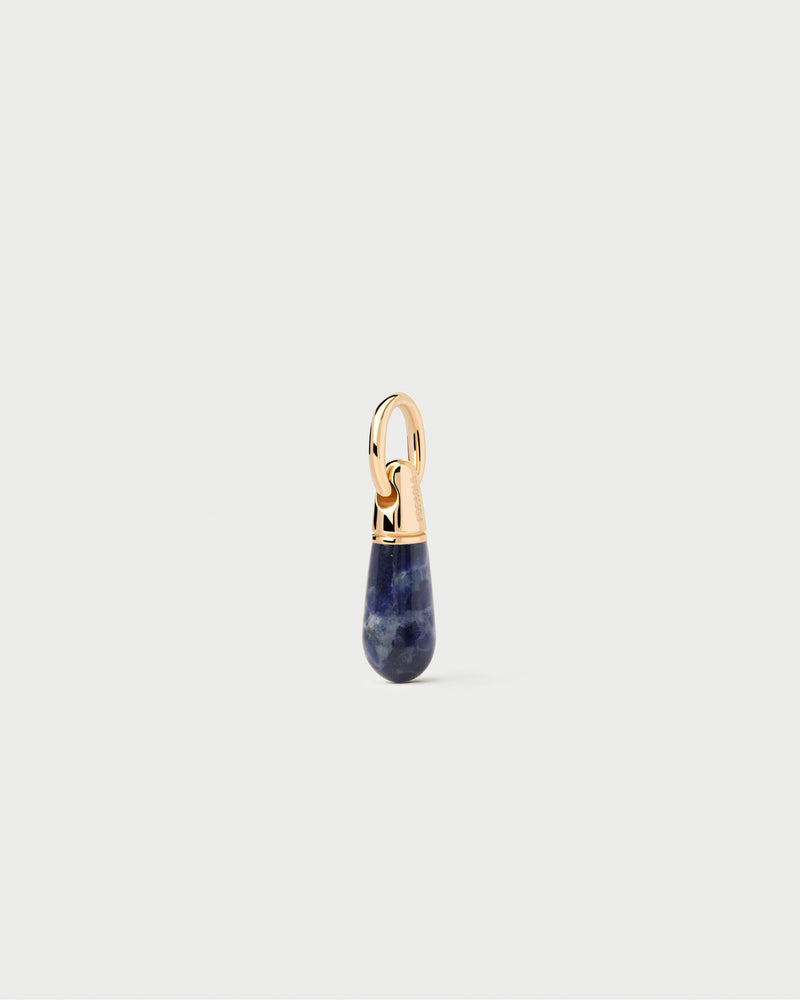 Stackable small royal blue gemstone drop pendant to customize necklace or hoops