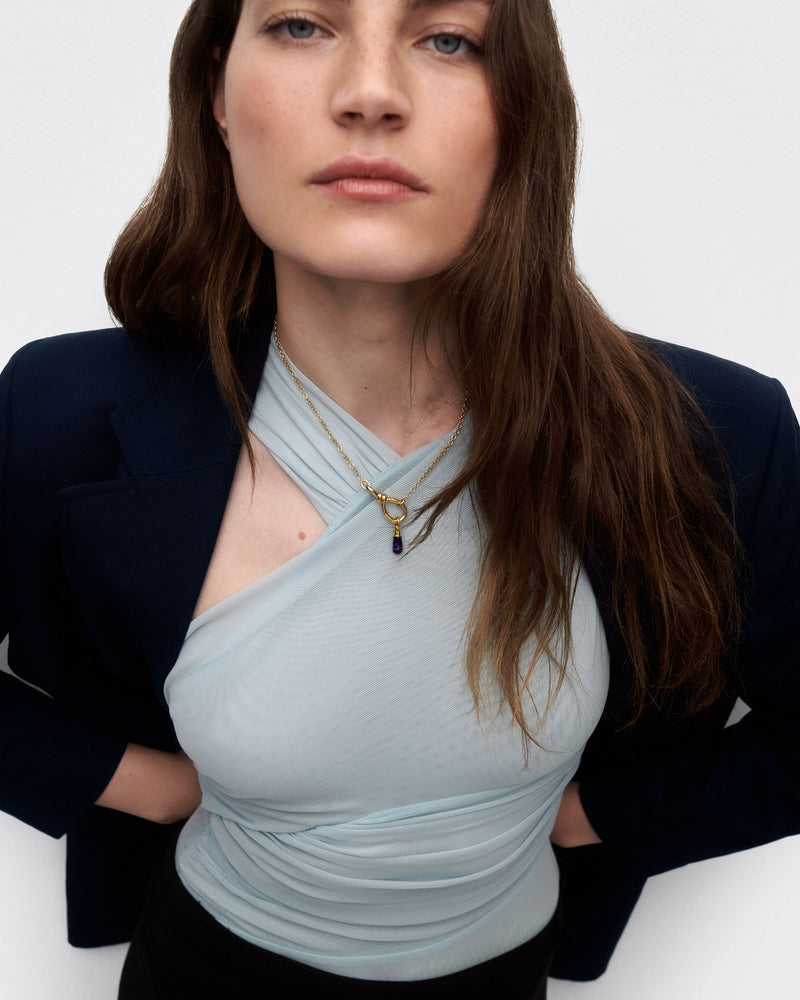 Sodalite Drop pendant - 
  
    Sterling Silver / 18K Gold plating
  
