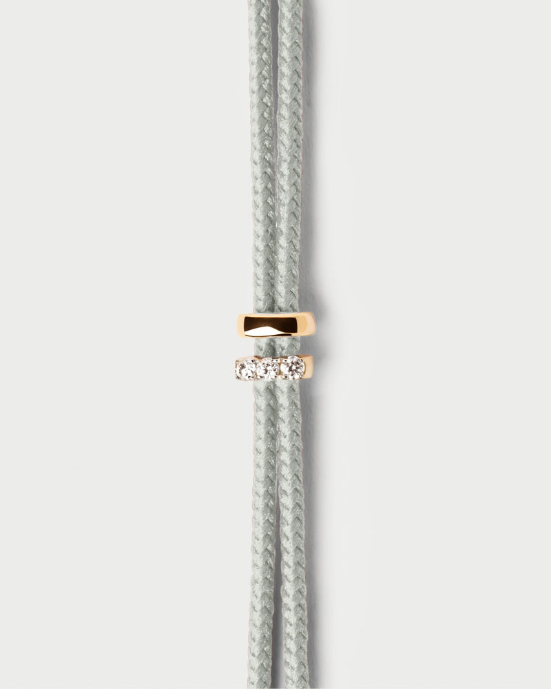 Adjustable diamond cord bracelet featuring two round lab-grown diamond motifs