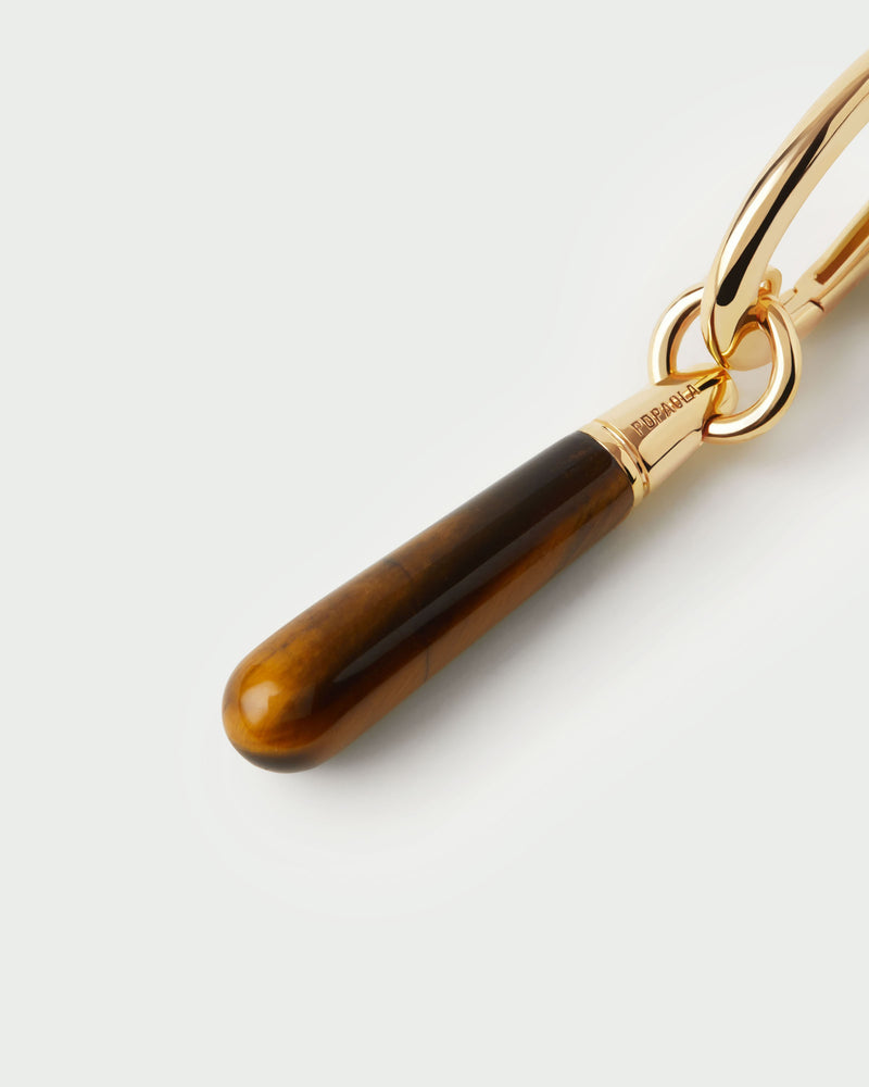 Tiger Eye large Jupiter single hoop - 
  
    Sterling Silver / 18K Gold plating
  
