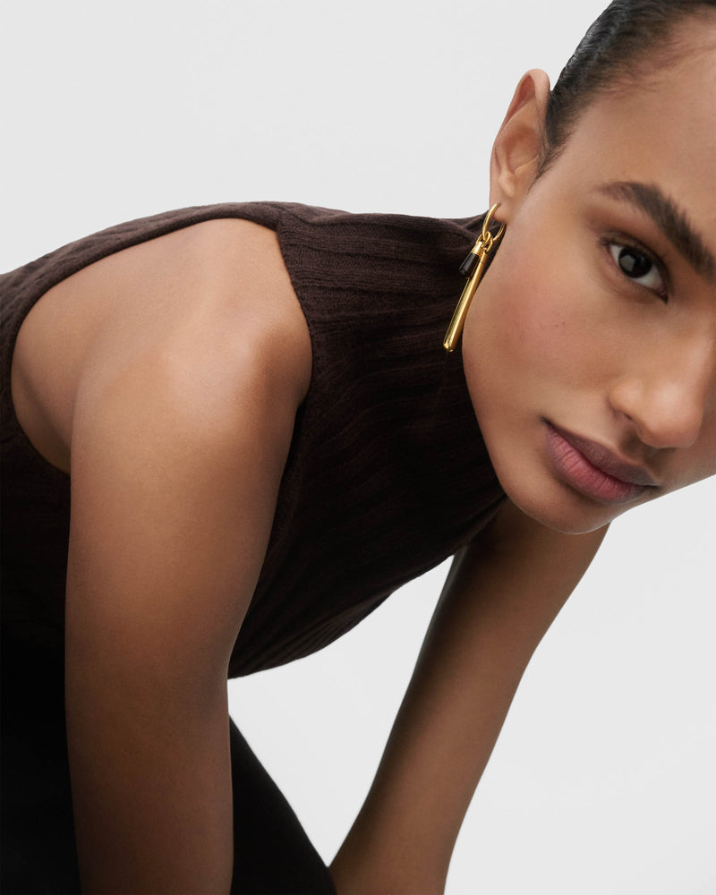 Tiger Eye Drop pendant - 
  
    Sterling Silver / 18K Gold plating
  
