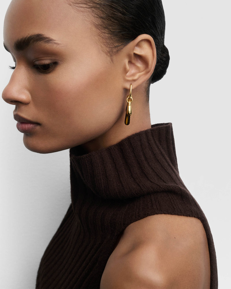 Tiger Eye Large Drop pendant - 
  
    Sterling Silver / 18K Gold plating
  
