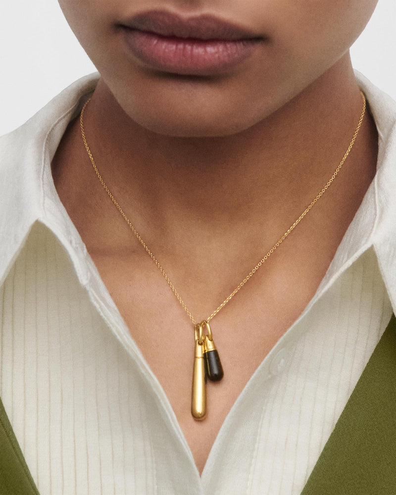 Tiger Eye Drop pendant - 
  
    Sterling Silver / 18K Gold plating
  
