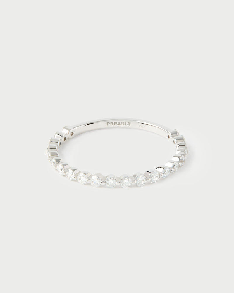 Diamonds and white gold Astra Mini eternity ring - 
  
    18K White gold / Rhodium silver plating
  

