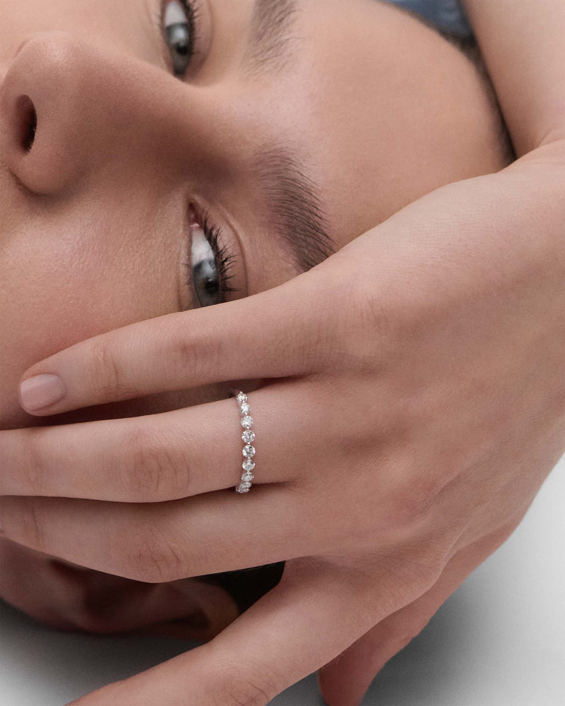 Diamonds and white gold Astra eternity ring - 
  
    18K White gold / Rhodium silver plating
  
