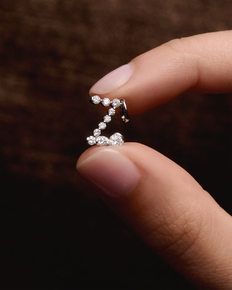 Diamonds and white gold Z initial pendant - 
  
    18K White gold / Rhodium silver plating
  
