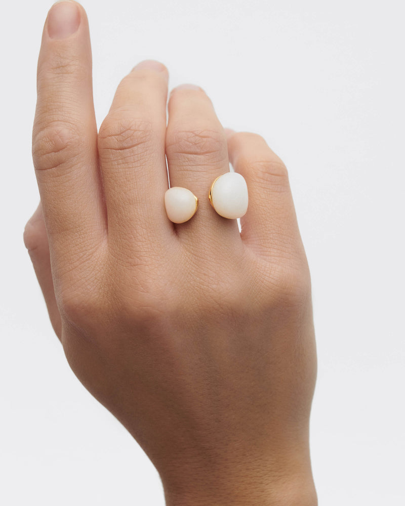 Quartz Gravity ring - 
  
    Sterling Silver / 18K Gold plating
  
