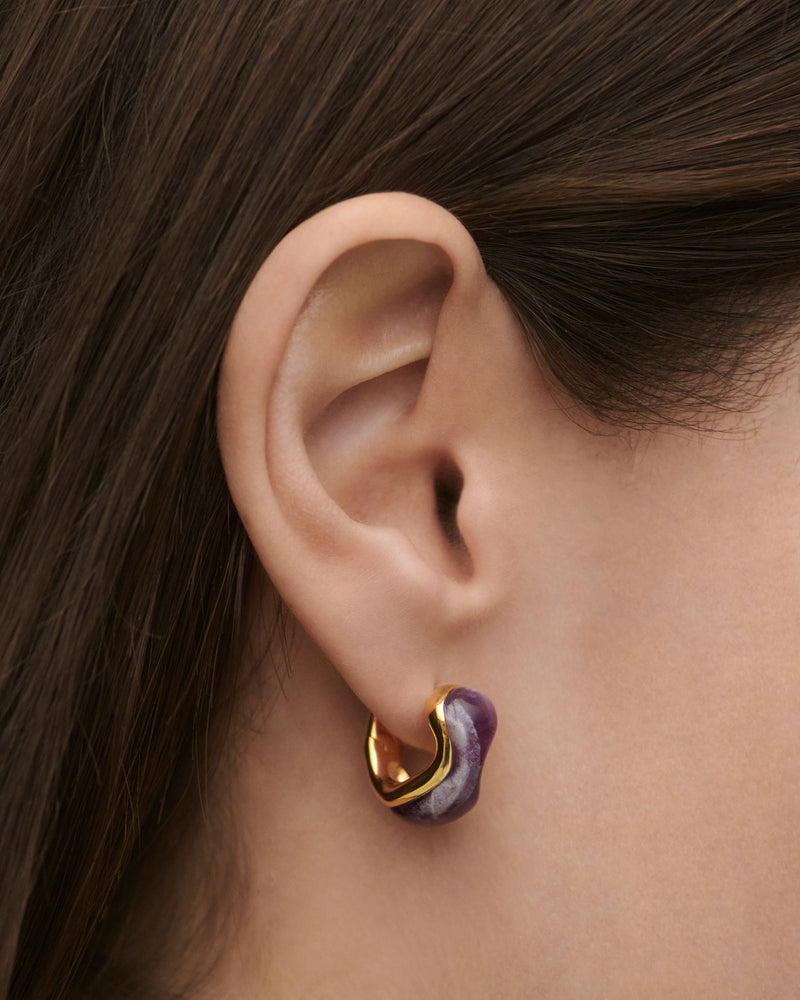Amethyst Musa hoops - 
  
    Sterling Silver / 18K Gold plating
  
