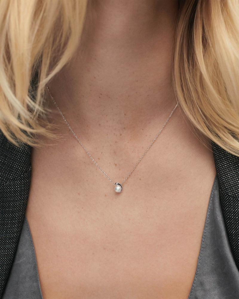 La perla solitary silver necklace - 
  
    Sterling Silver
  
