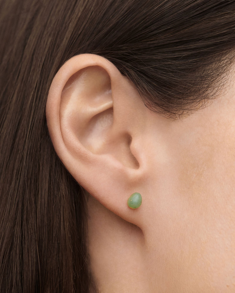Green aventurine Gravity ear piercing - 
  
    Sterling Silver / 18K Gold plating
  

