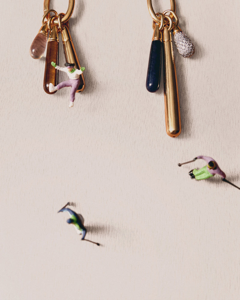 Stackable small pavé drop pendant to customize necklace or hoops