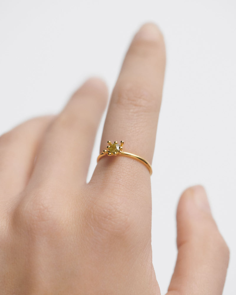 Green Fleur ring - 
  
    Sterling Silver / 18K Gold plating
  

