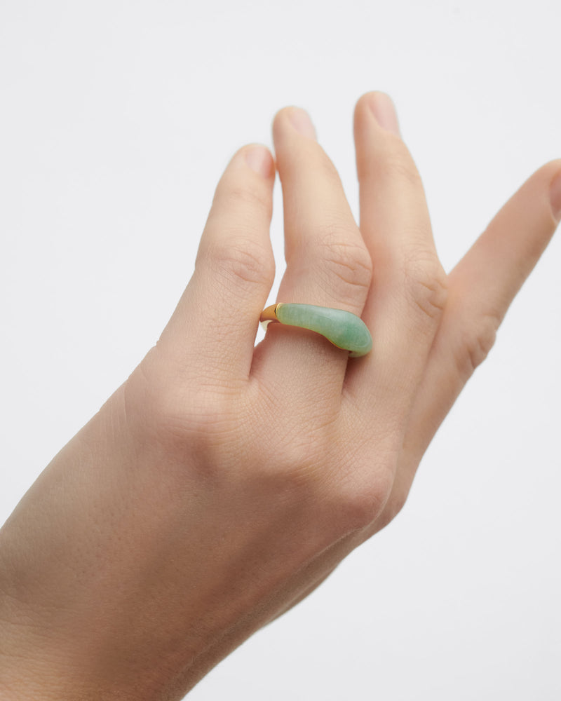 Green aventurine Nami ring - 
  
    Sterling Silver / 18K Gold plating
  
