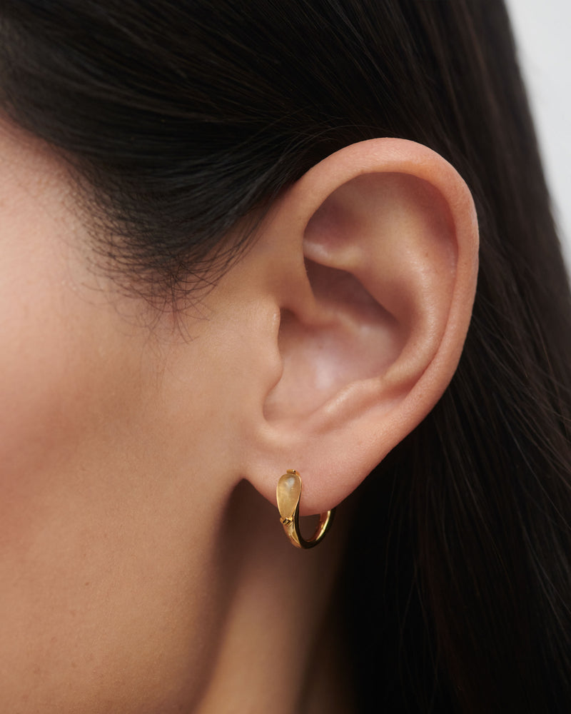 Prehnite Isla hoops - 
  
    Sterling Silver / 18K Gold plating
  
