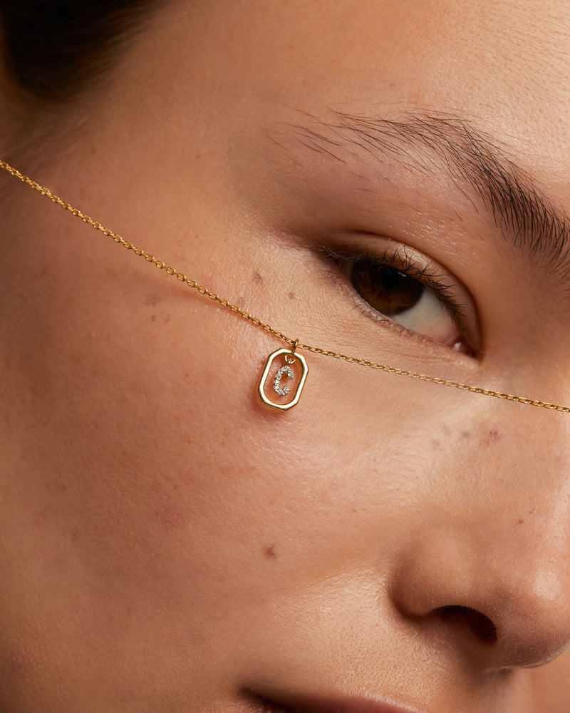 Mini Letter C Necklace - 
  
    Sterling Silver / 18K Gold plating
  

