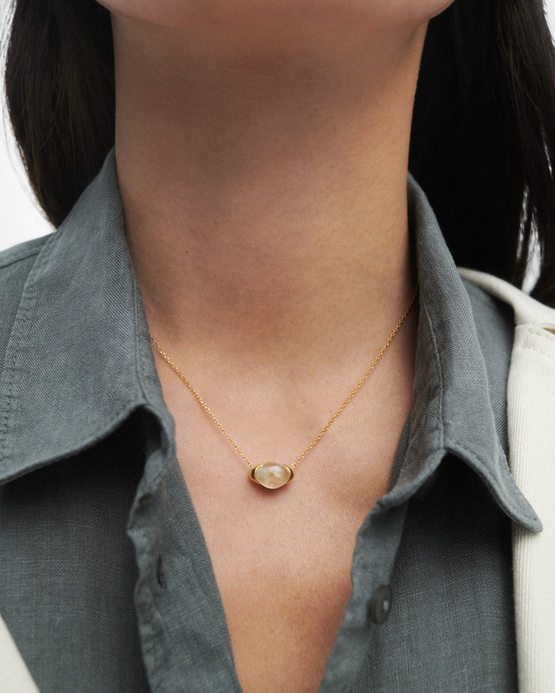 Prehnite Bay necklace - 
  
    Sterling Silver / 18K Gold plating
  
