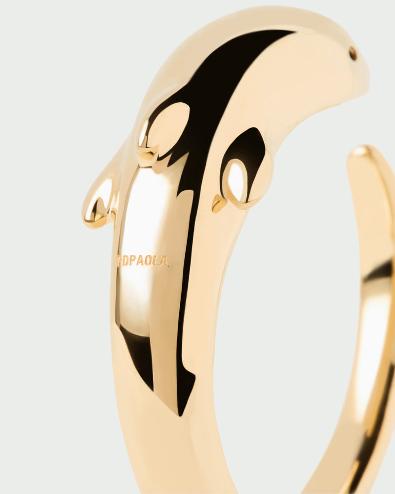 Dolphin bangle - 
  
    Sterling Silver / 18K Gold plating
  
