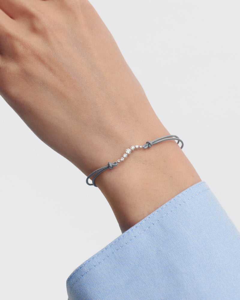 Venus Diamond cord bracelet - 
  
    18K White gold / Rhodium silver plating
  
