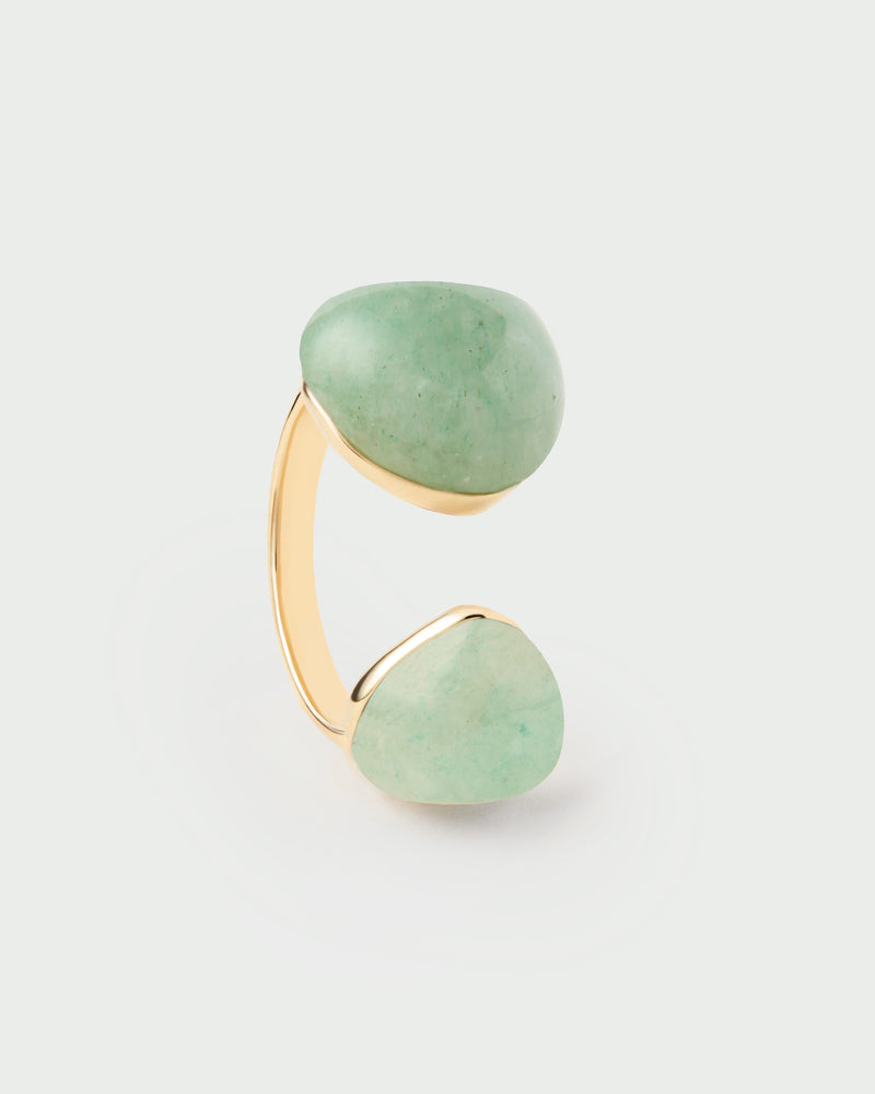 Green aventurine Gravity ring - 
  
    Sterling Silver / 18K Gold plating
  

