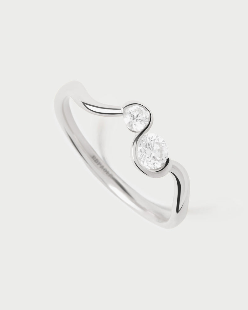 Diamonds and white gold Dafne ring - 
  
    18K White gold / Rhodium silver plating
  
