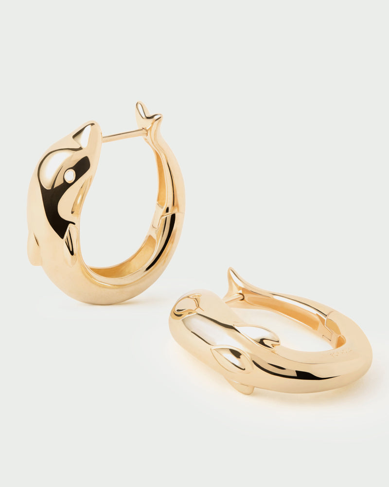 Dolphin hoops - 
  
    Sterling Silver / 18K Gold plating
  
