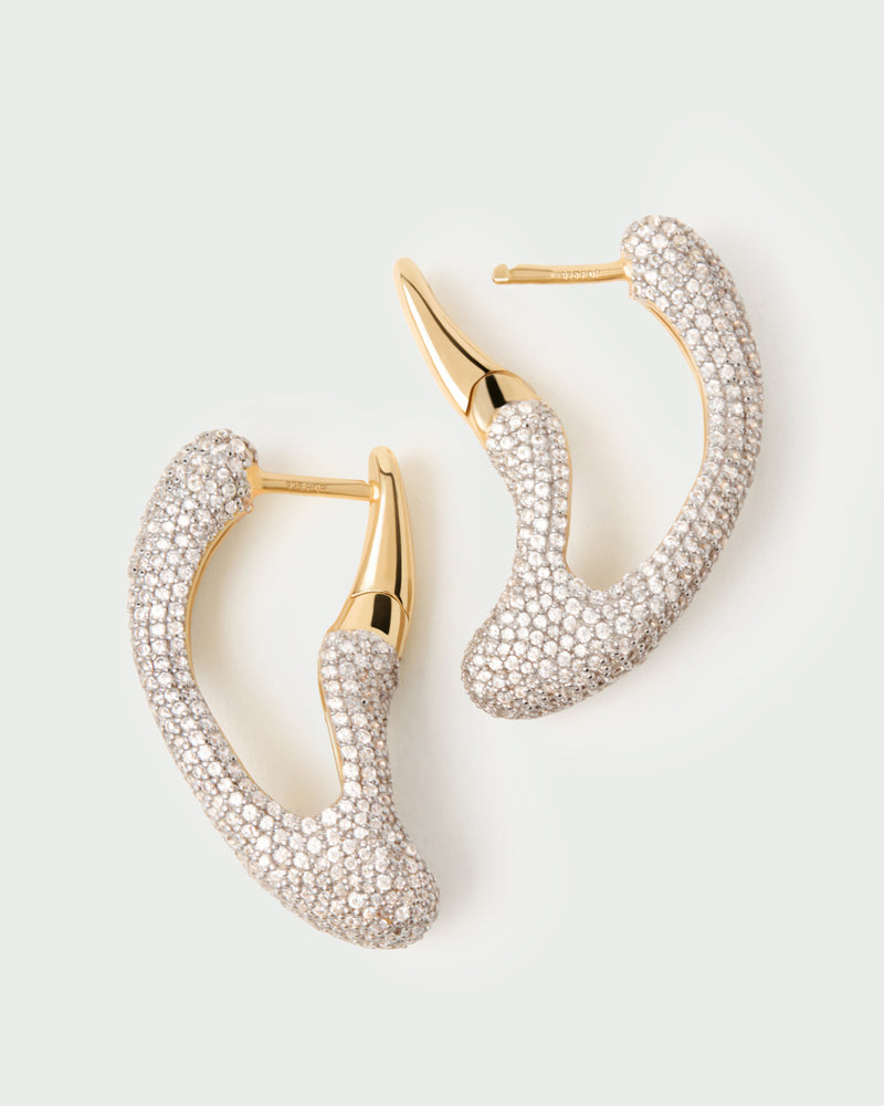Pavé Sense hoops - 
  
    Sterling Silver / 18K Gold plating
  
