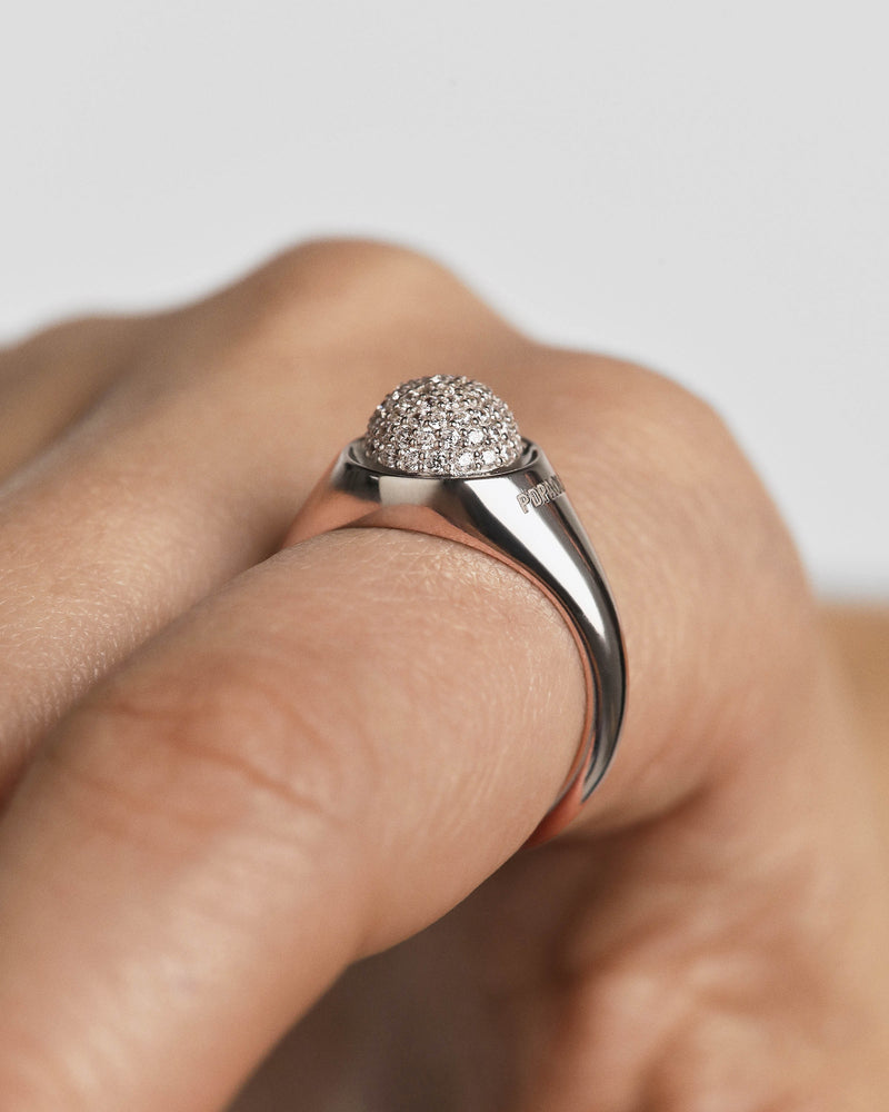 Pavé Moon Silver Ring - 
  
    Sterling Silver
  
