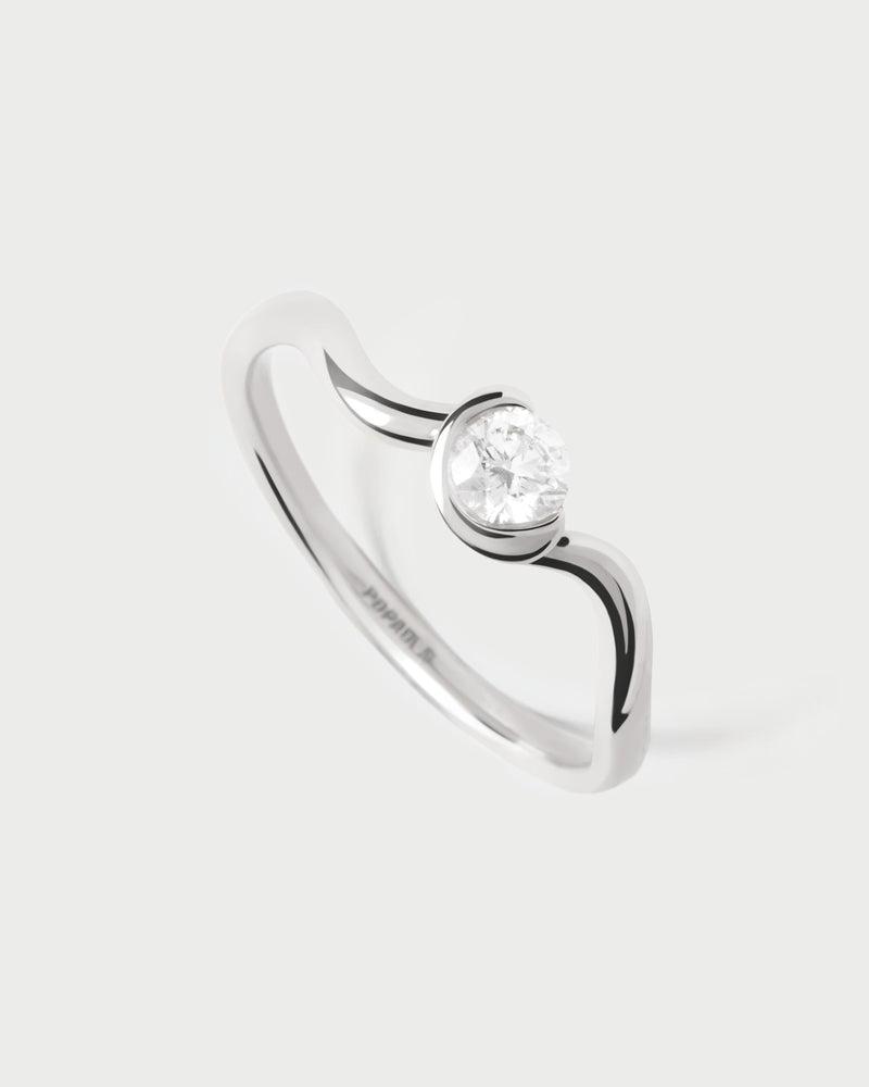 Diamonds and white gold Delia ring - 
  
    18K White gold / Rhodium silver plating
  
