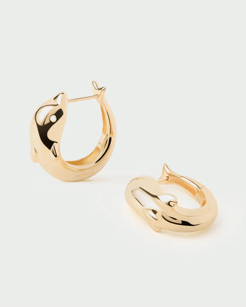 Mini Dolphin hoops - 
  
    Sterling Silver / 18K Gold plating
  
